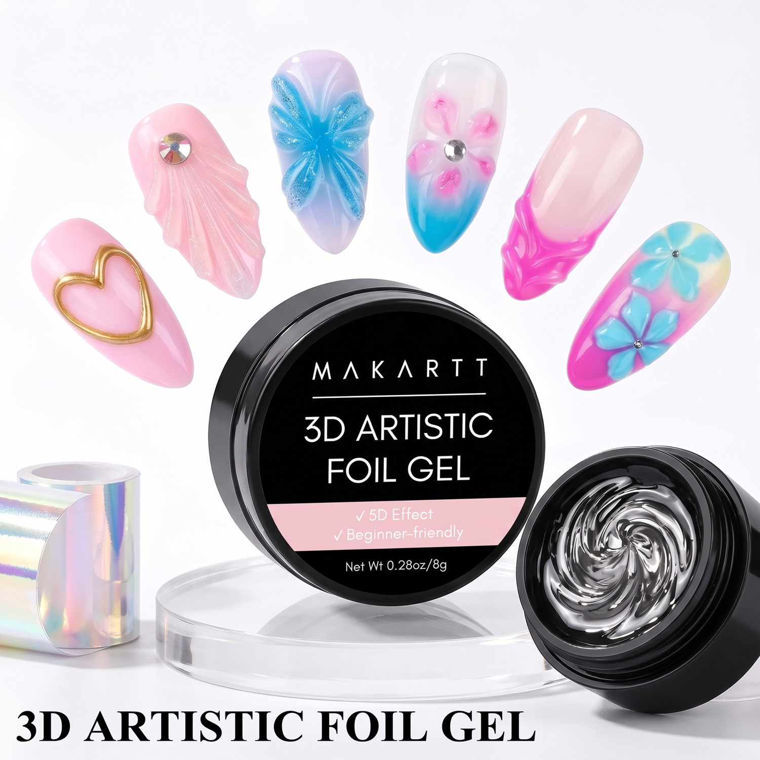 Uv Nail Lamp - Żel do paznokci Makartt 3D 8ml,