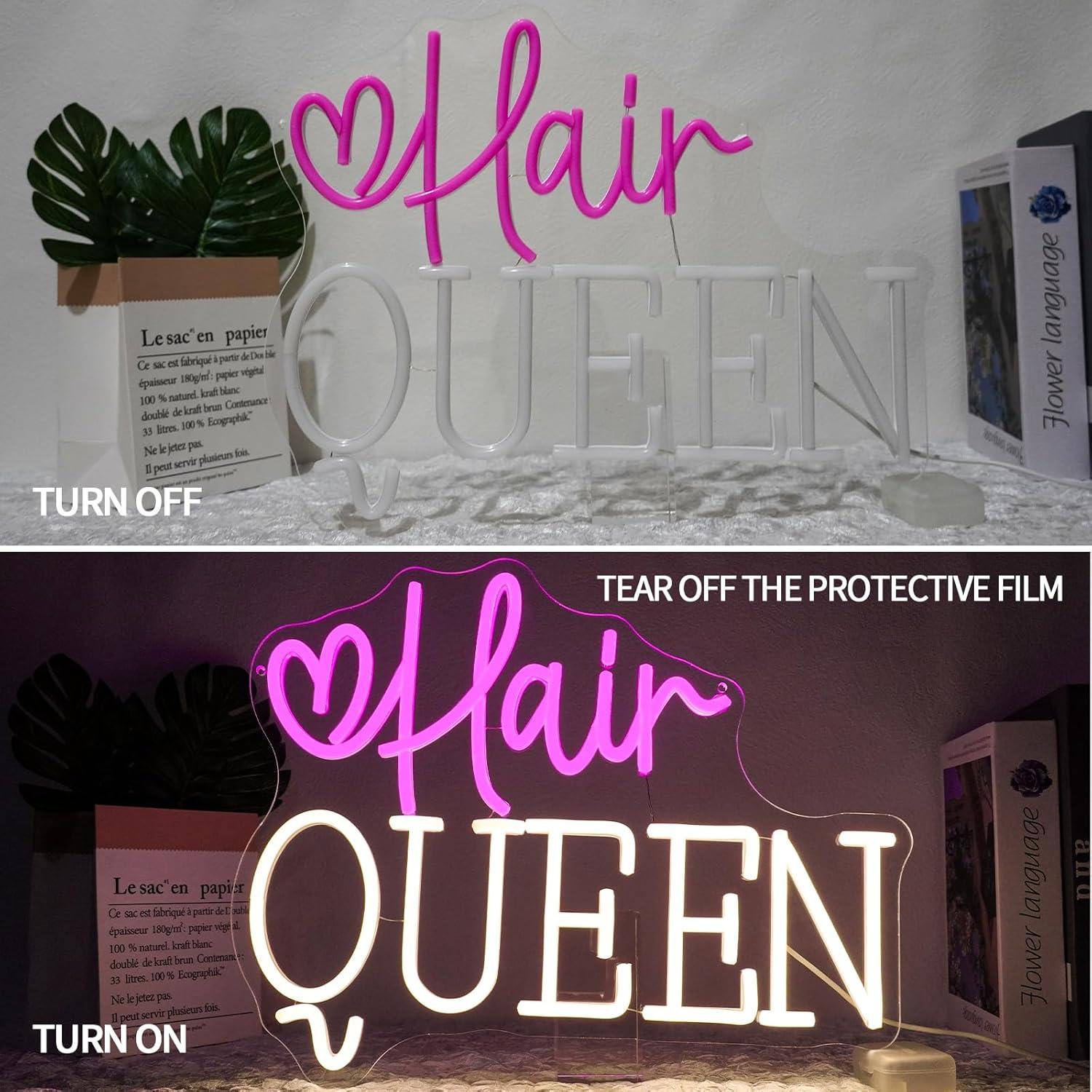 Neonowy znak „Hair Queen” z mo – Beauty Makeup Store recenzja i cena