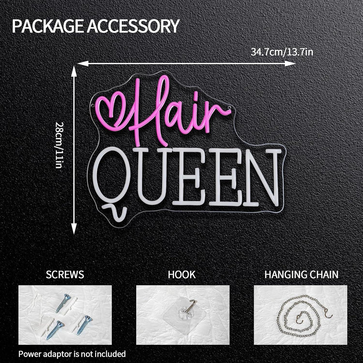Neonowy znak „Hair Queen” z mo – Beauty Makeup Store recenzja i cena